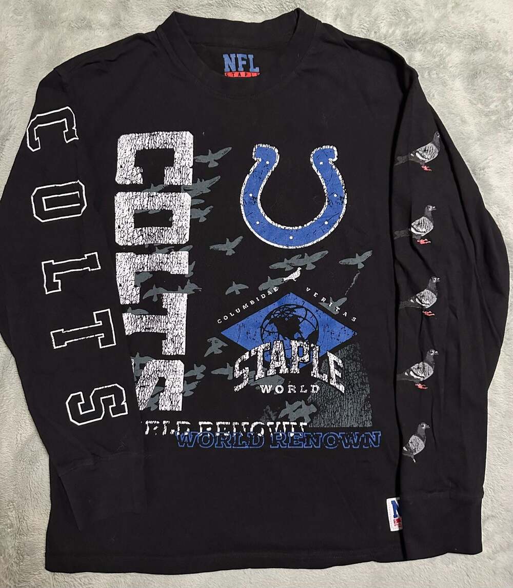 Staple Pigeon Indianapolis Colts NFL Long Sleeve Graphic T-Shirt, Medium